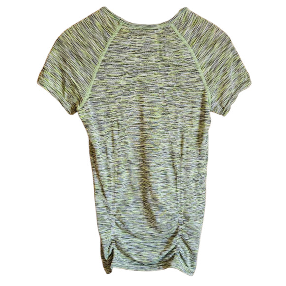 Athleta Fast Track Ruched Short Sleeve TShirt Heather Green Women's Small - Picture 6 of 9